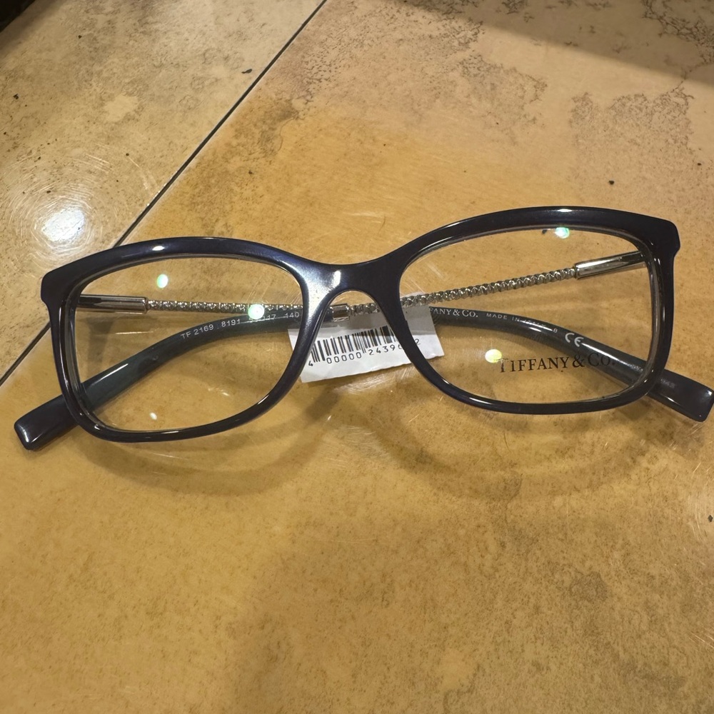 Tiffany & Co. Blue Glasses with Rectangular Shape and Lightweight Frame